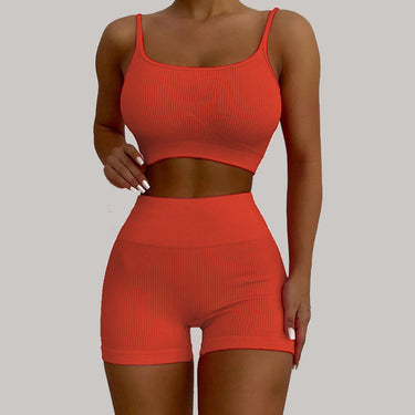 Solid Color Sports Yoga Vest Shorts Suit - MVRX