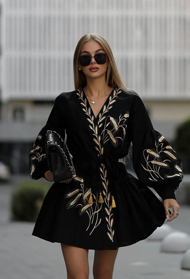 Printed Wide Hem Dress - MVRX