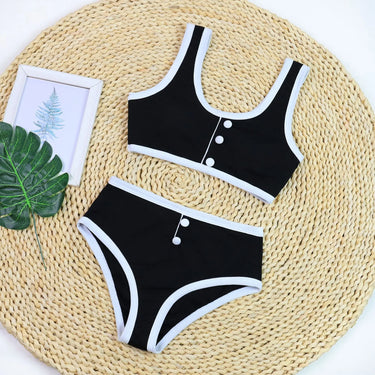 Midnight Contrast High-Waist Swimwear - MVRX