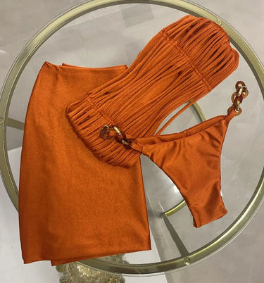 Citrine Pleat Bikini Swimwear - MVRX