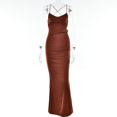 Satin Backless Dress - MVRX