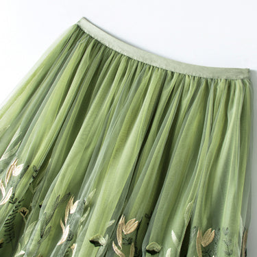 Green Sweater Skirt Two-piece Knitted - MVRX