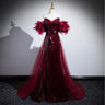 Wedding Red Formal Fishtail Sequins Evening Dress - MVRX