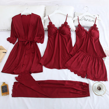 Condole belt ice silk pajamas - MVRX