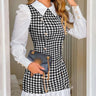 Houndstooth Pleated Dress - MVRX