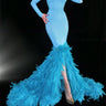 Water Bottle Feather Trailing Hip Dress Costume - MVRX