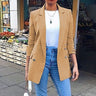 Solid Color Long-sleeved Lapel Slim-fit Blazer - MVRX