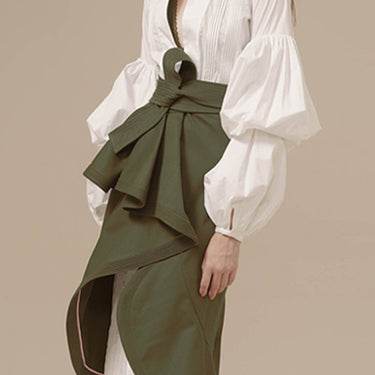 Shirt dress irregular high waist skirt - MVRX
