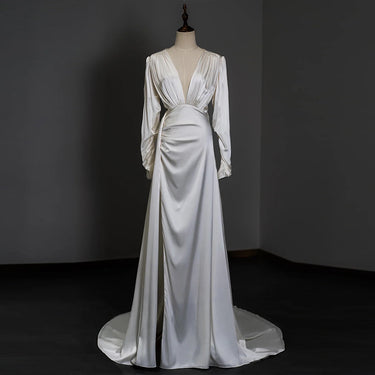 Satin Long Sleeved Dress - MVRX