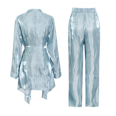 Pure Color Personality Simple Shirt Trousers Suit - MVRX