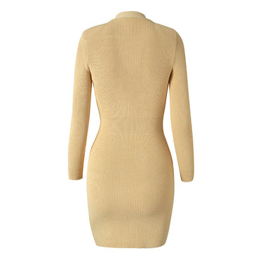 Metal Buckle Knitted Dress - MVRX