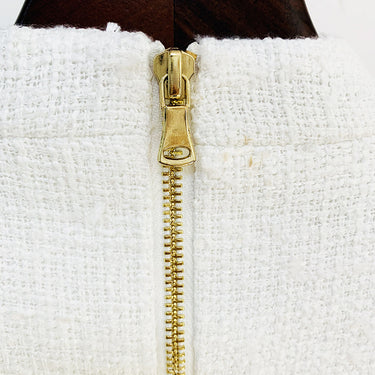 Lion's Head Tweed Tassel Dress - MVRX
