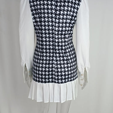 Houndstooth Pleated Dress - MVRX