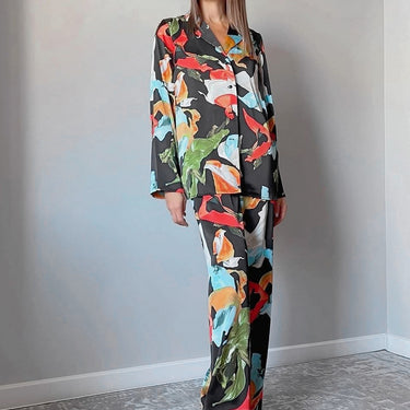 Print Top Wide Leg Pants Suit - MVRX
