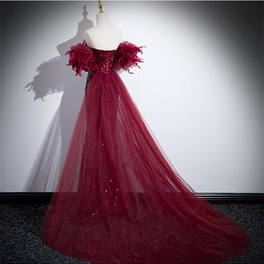 Wedding Red Formal Fishtail Sequins Evening Dress - MVRX