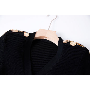 Metal Buckle Knitted Dress - MVRX