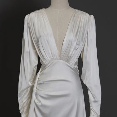 Satin Long Sleeved Dress - MVRX