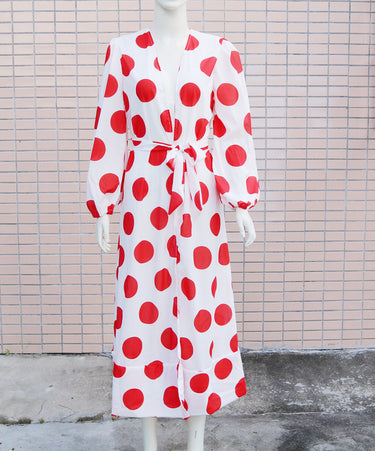 Polka Dot Chiffon Beach Holiday Dress - MVRX