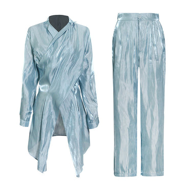 Pure Color Personality Simple Shirt Trousers Suit - MVRX