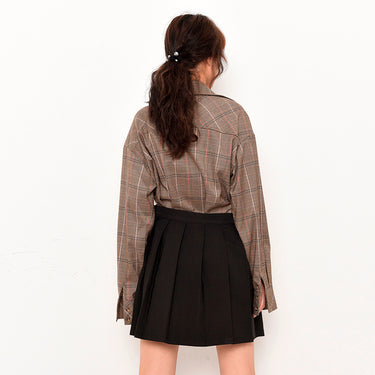 Ladies plaid shirt skirt suit - MVRX