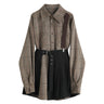 Ladies plaid shirt skirt suit - MVRX