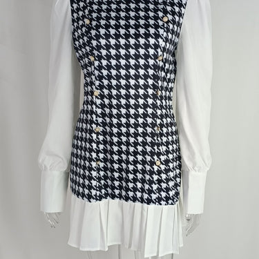 Houndstooth Pleated Dress - MVRX