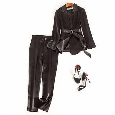 Women's Satin Suit Waist Casual Jacket - MVRX