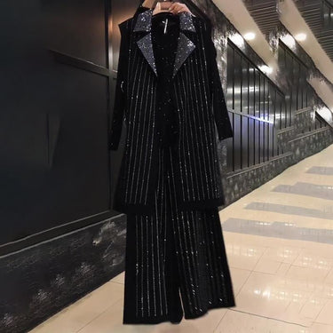 Women's Mid Length Vest Wide Leg Pants Set - MVRX