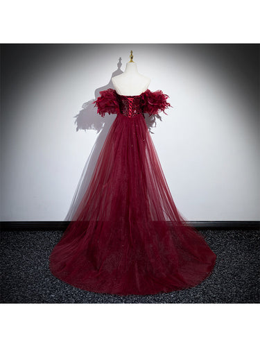 Wedding Red Formal Fishtail Sequins Evening Dress - MVRX