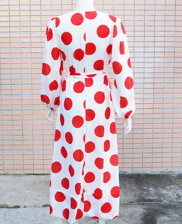 Polka Dot Chiffon Beach Holiday Dress - MVRX