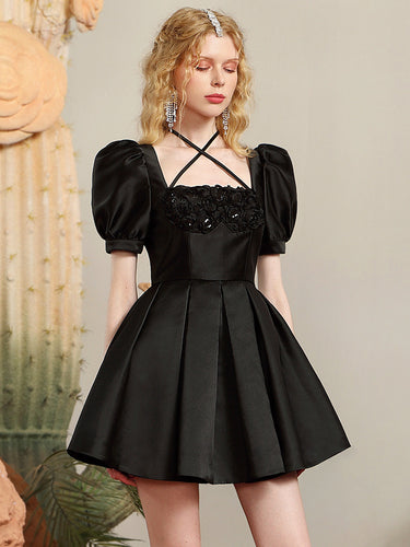 Elegant Flower Patchwork Waist-slimming Dress - MVRX