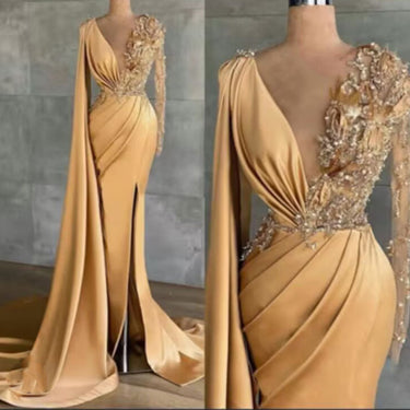 Golden Goddess Lace Dress - MVRX
