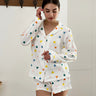 Heart Printing Long-sleeved Shirt And Shorts Suit - MVRX