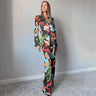 Print Top Wide Leg Pants Suit - MVRX