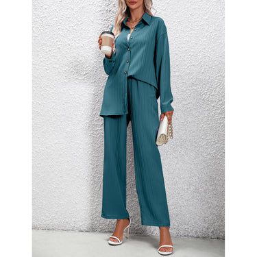 Loose Shirt High Waist Pants Two-piece Set - MVRX