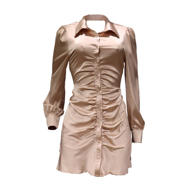 Long Sleeve Lapel Dress - MVRX