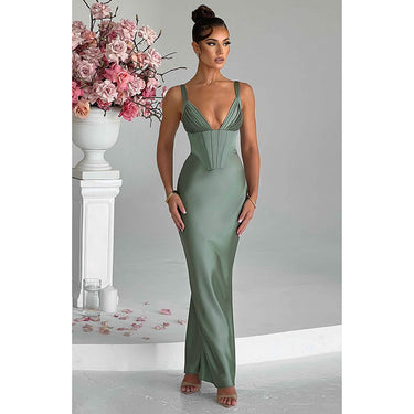 Elegant Satin Slim Strap Dress - MVRX