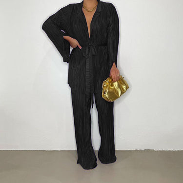 Loose-fitting Long Sleeves Trousers Suit - MVRX