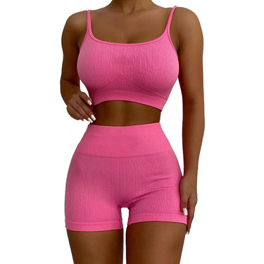 Solid Color Sports Yoga Vest Shorts Suit - MVRX