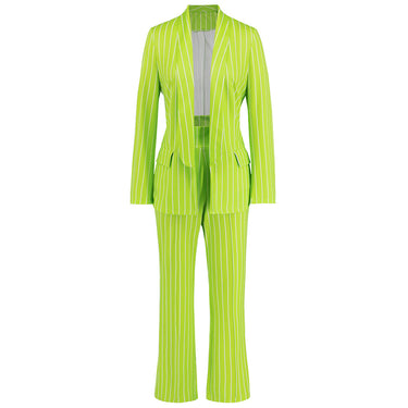 Striped Blazer Wide-leg Pants Suit - MVRX