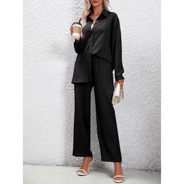 Loose Shirt High Waist Pants Two-piece Set - MVRX