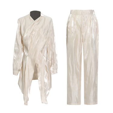 Pure Color Personality Simple Shirt Trousers Suit - MVRX
