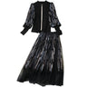 Women's Gold Velvet Patchwork Knitted Slimming Top - MVRX