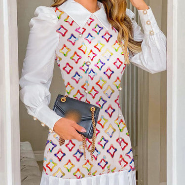 Houndstooth Pleated Dress - MVRX