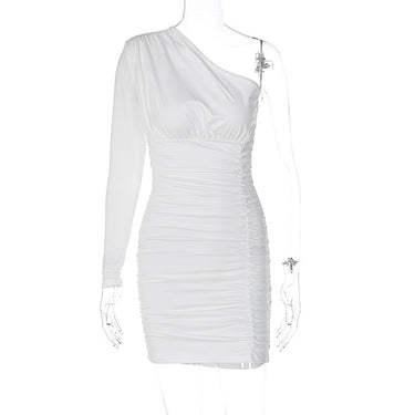 Pleated One-shoulder Dress - MVRX