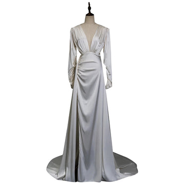 Satin Long Sleeved Dress - MVRX