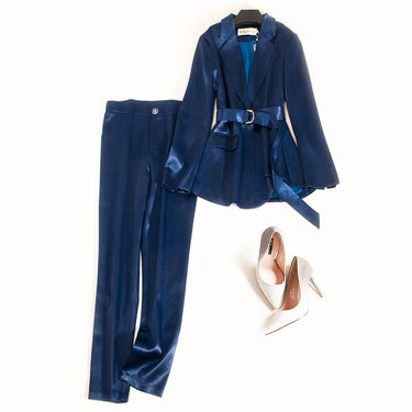 Women's Satin Suit Waist Casual Jacket - MVRX