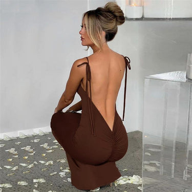 Backless Lace Up Dress - MVRX