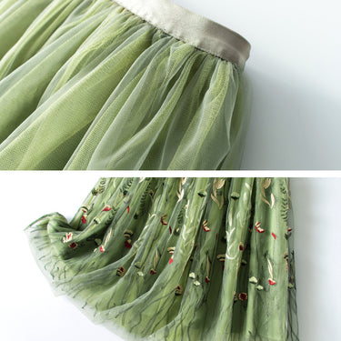 Green Sweater Skirt Two-piece Knitted - MVRX
