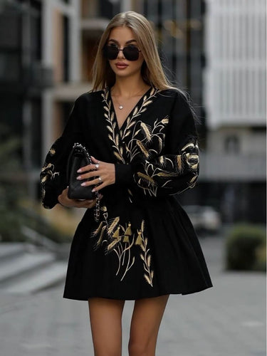 Printed Wide Hem Dress - MVRX